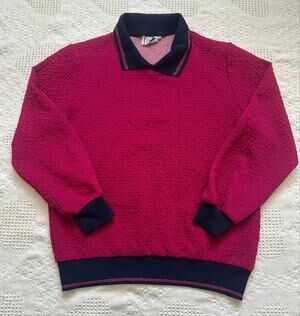 Vintage Cricket Lane Dark Hot Pink Collared Sweater